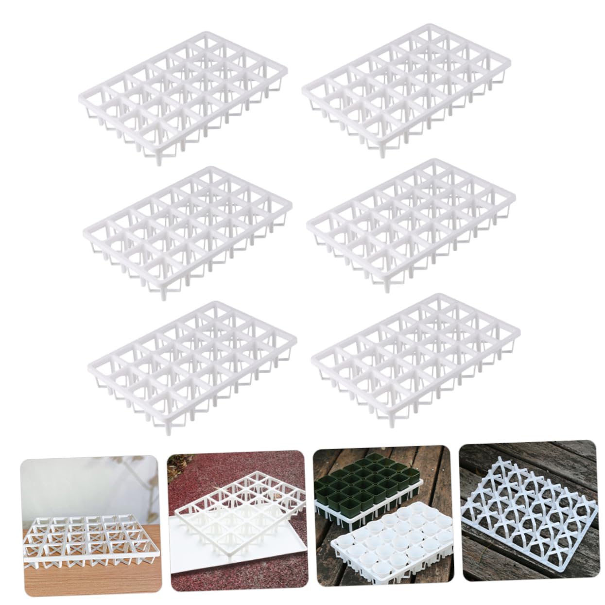 Toyvian 6 Pièces Support de Germination de Plantes Lot de Pots de Semis pour Propagation Culture Intérieur Extérieur