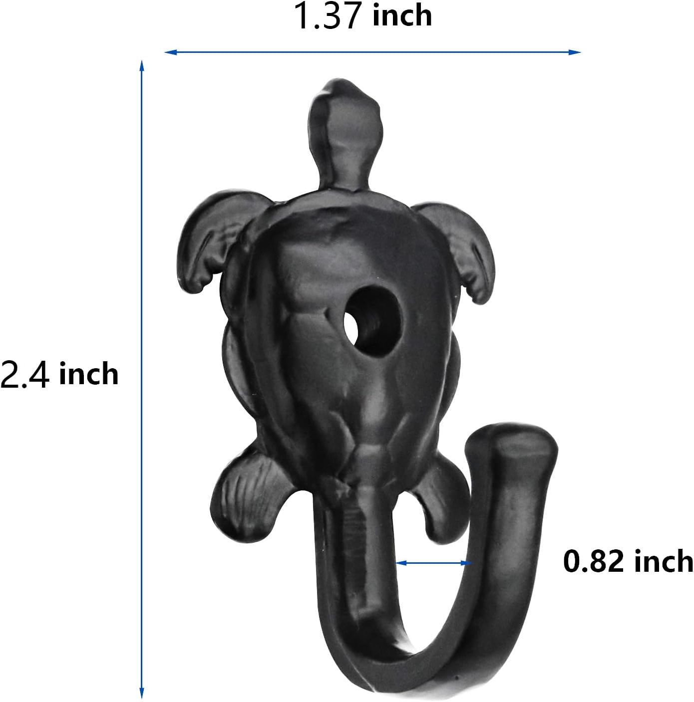 5 Pack Coat Hooks Wall Hooks, Turtle Decorative Wall Mounted Hooks Rustic Metal Hanger for Towel, Key Holder, Hanging Coats, Scarves, Bags, Purses, Backpacks Home Decor (Turtle) - Image 2