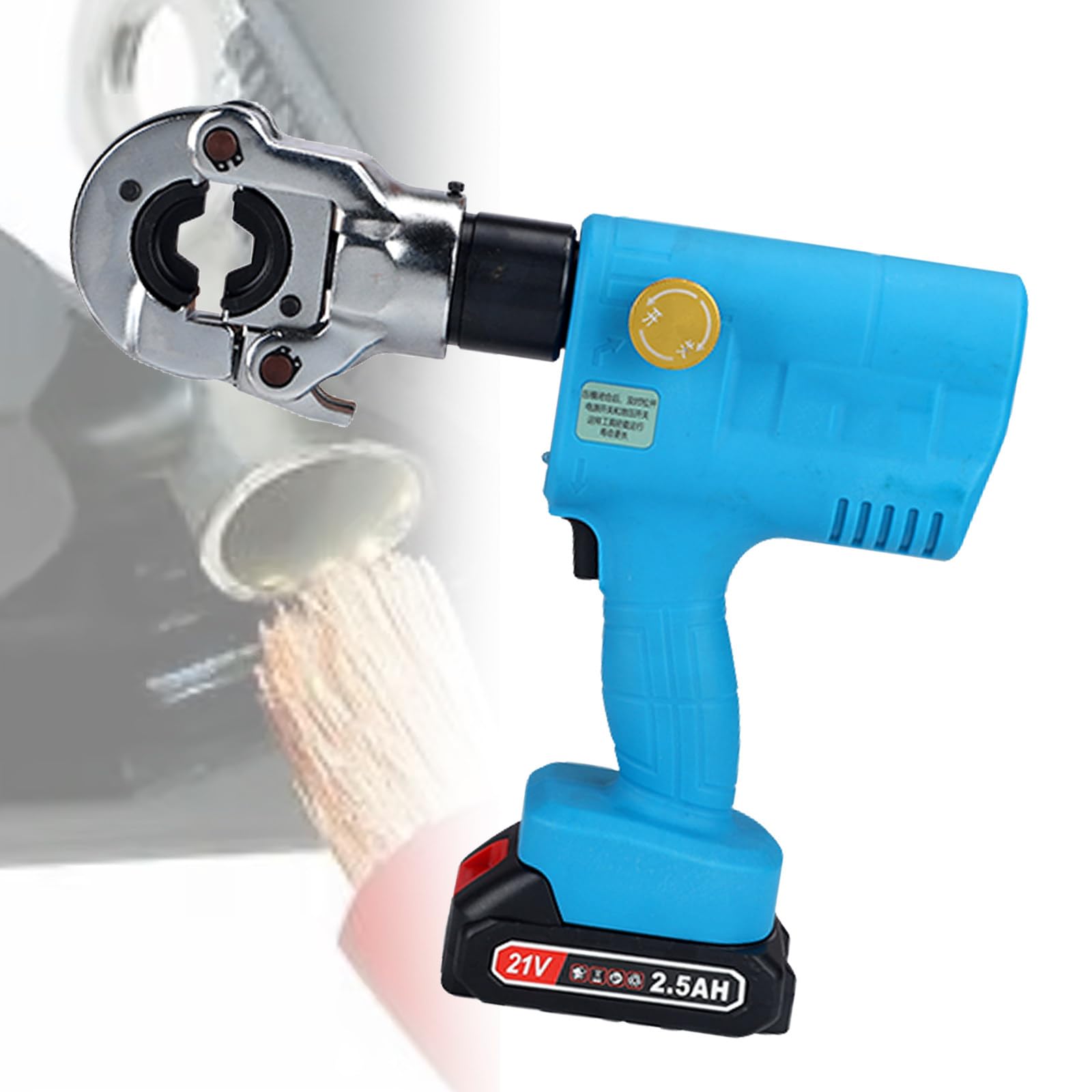 AYCDL Battery Powered Hydraulic Pliers, Cordless Hydraulic Crimper, for Copper Aluminum Terminals Transitions, Professional Electric Wiring Tool