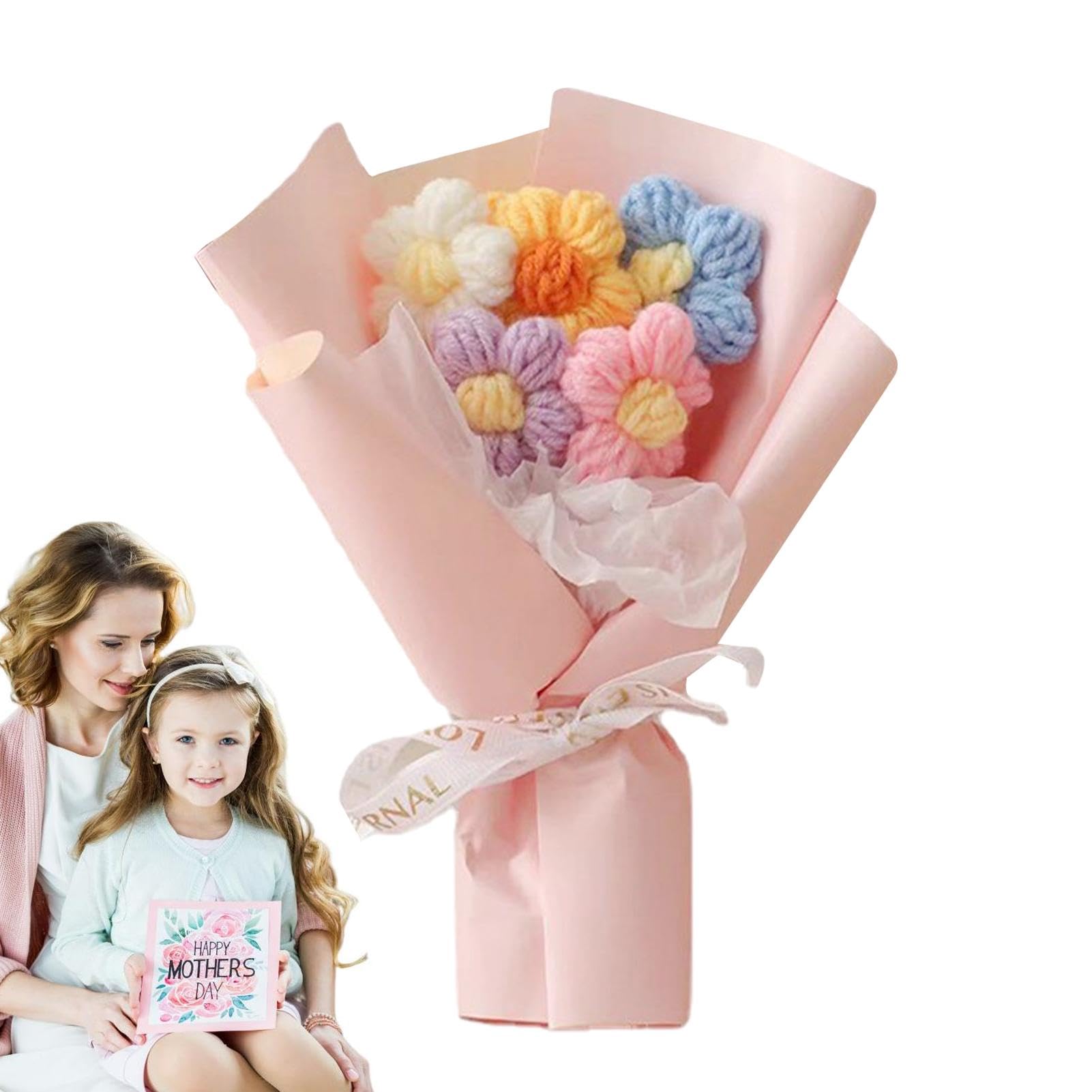 Bouquet de fleurs au crochet fait main pour anniversaire fête des mères décoration maison