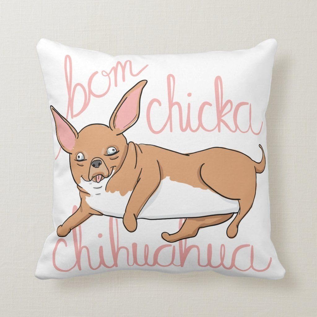 Genric Vasu Custom Text Print Pillow, 60% Cotton 40% Polyester, Chihuahua Pattern-image-28