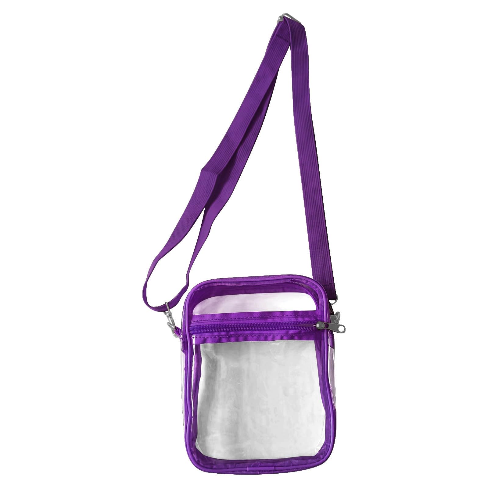 Clear Crossbody Purse Bag Clear Bag Stadium Approved Inner Pocket For Concerts Festivals Sports Events Purple A