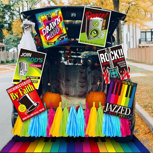 MotiMind 25 Pcs Halloween Christian Trunk or Treat Car Decorations