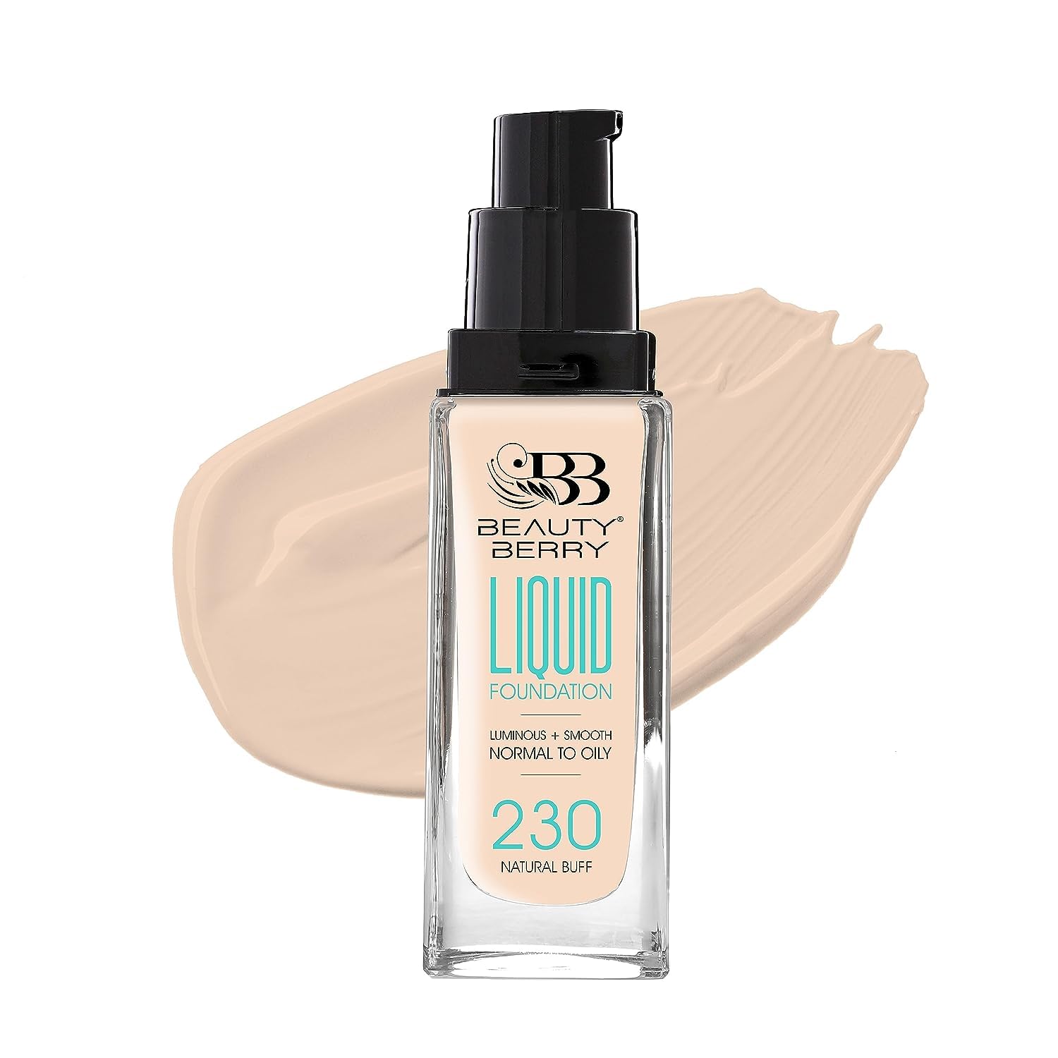 Beauty Berry[Pack of 2] Fit for u Liquid Foundation | Luminous + Smooth, Full Coverage Blendable Normal to Oily Skin | Oil Free & Long Lasting Foundation for Face Makeup - P-03 (230 - Natural Beige)