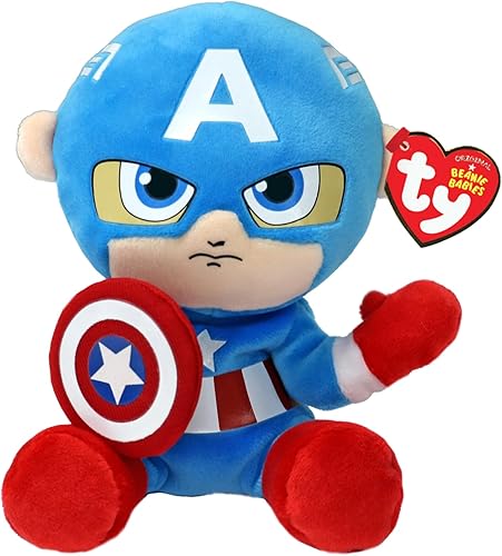 TY Beanie Babies Capitán América (cuerpo suave) - 6"