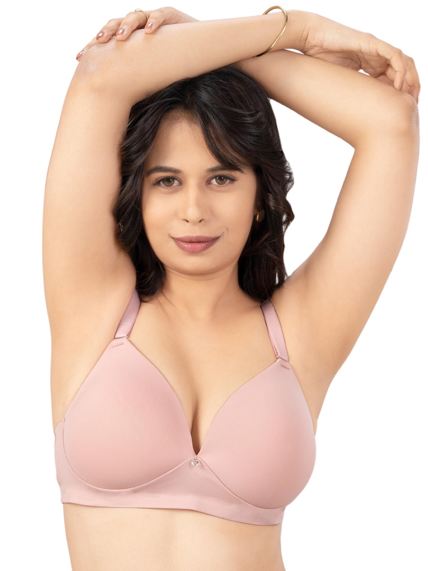 lovable Women’s Cotton Stretch Lightly Padded Wireless Medium (3/4) Coverage Deep Neck T-Shirt Bra for Women– Everyday Comfort & Smooth Fit Seamless Bra - SECRECY1123-picture-10