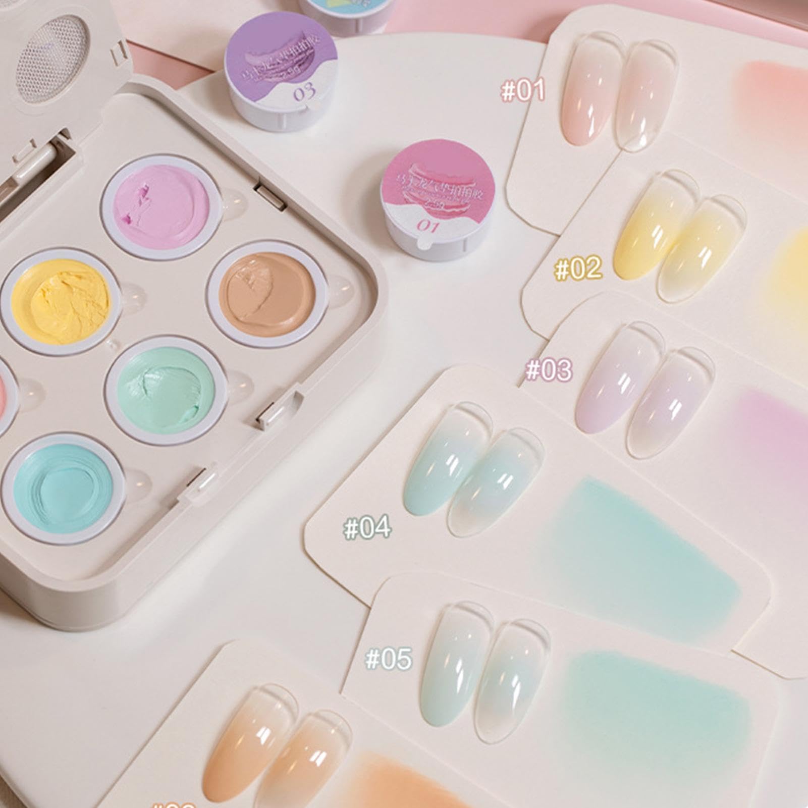 Palette de gel à ongles | Outils de manucure dégradés portables de 6 ml
