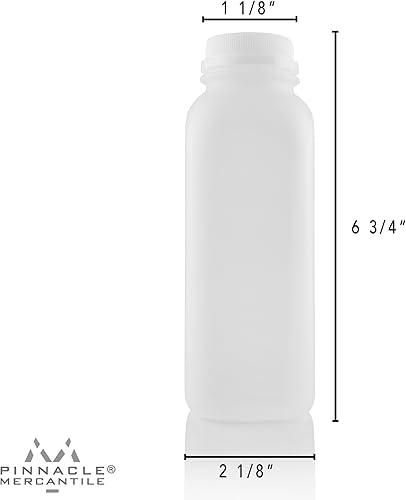 Miniatura 2 de Pinnacle Mercantile Botellas vacías de plástico para jugo de batido de 16 onzas, juego de 6 tapas a prueba de manipulaciones