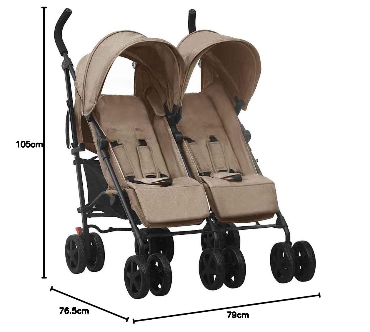 vidaXL Geschwisterwagen Taupe Stahl