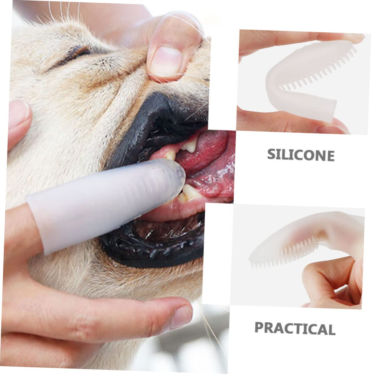 POPETPOP 4piezas Cepillo De Dedo Para Perros De Silicona Transparente Herramienta De Cuidado Para Mascotas Limpieza Efectiva De Dientes y Encías Para Perros y Cachorros