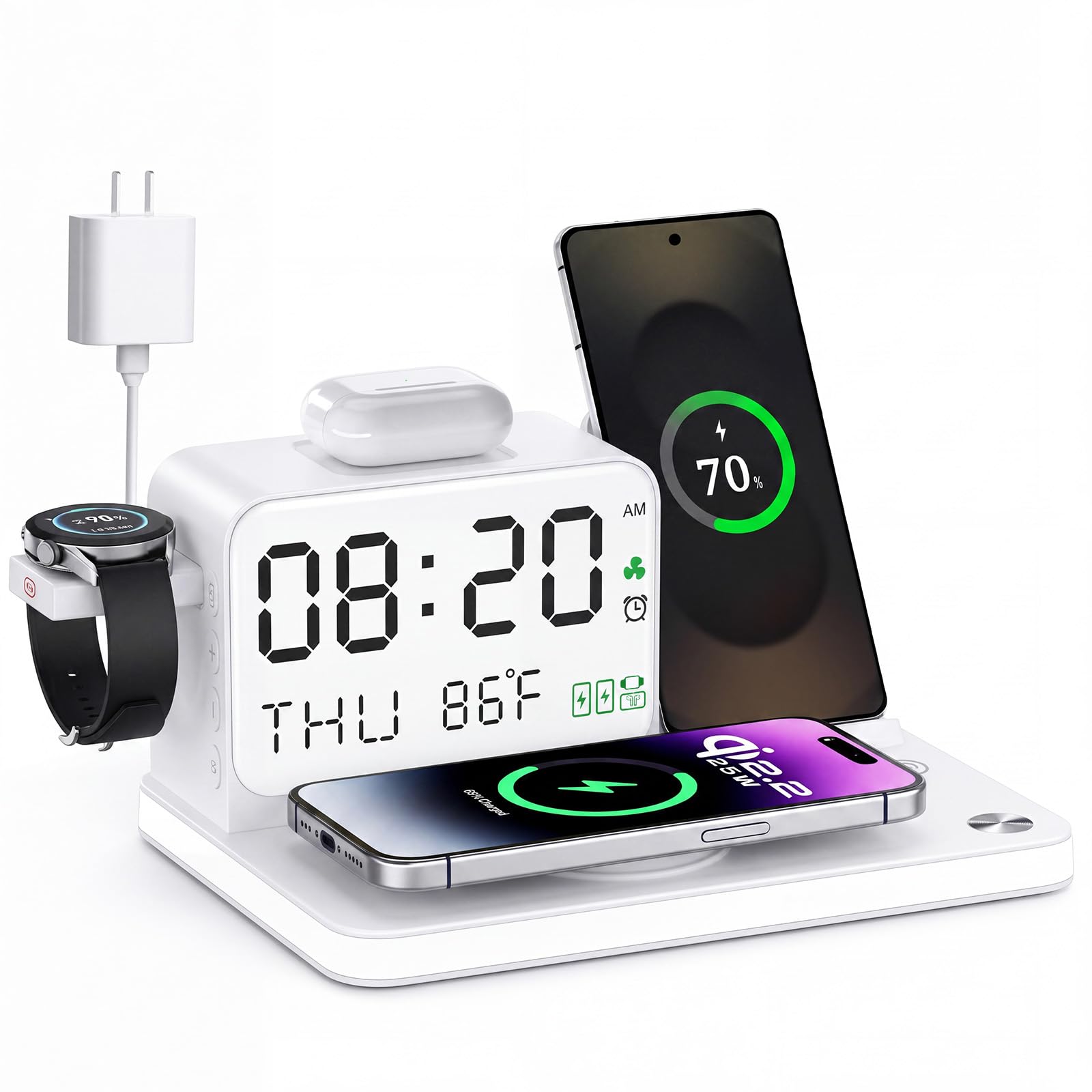 Caricatore Wireless 7 in 1, Stazione di Ricarica Qi2.2 45W