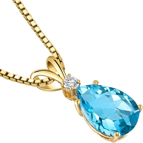 Miniatura 3 de Peora Dije de oro de 14 quilates para mujer con diamante, elegante diamante solitario en forma de lágrima de 10x7mm 0.394 x 0.276 pulgadas, piedras