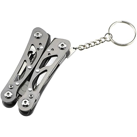 Mini Multitool Outdoor Small Pliers,Pocket Multitool Mini Pliers With Knife,Smart Plier,Bottle Opener,Double-sided polishing multools,15 In 1 Stainless Steel Accessible Tools(Grey)