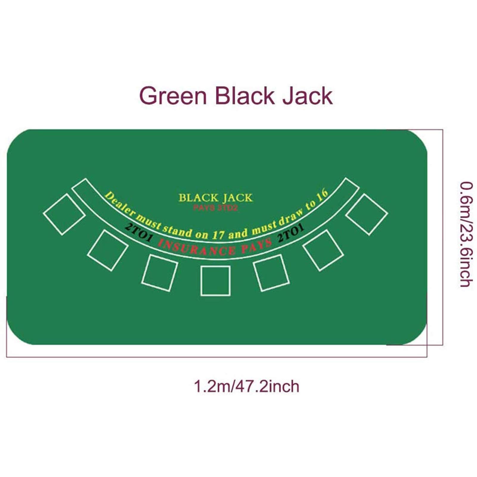 Tapis de Poker, for Texas Holdem Poker et Blackjack – Tapis de qualité Professionnelle(24 * 47in)