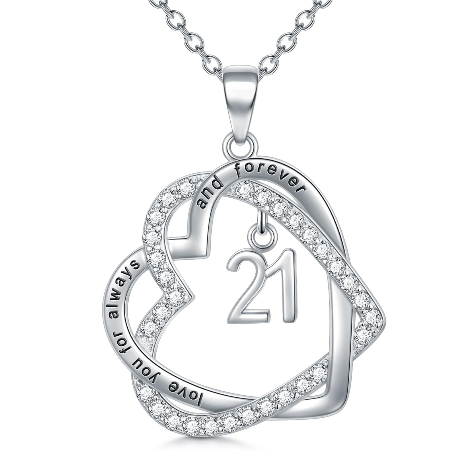 TOUPOP Sterling Silver Heart Necklace