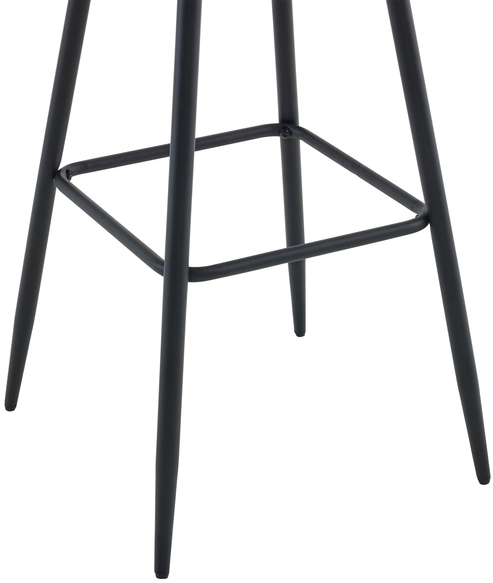 CLP Barhocker Dartford I Gepolsterter Barstuhl I Tresenhocker mit Metall-Gestell und Rückenlehne, Farbe:schwarz, Material:Samt