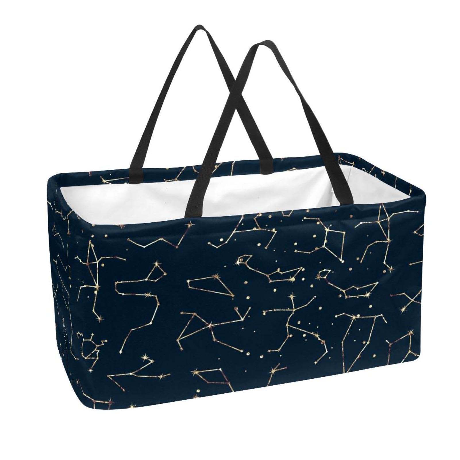 Sac d'épicerie réutilisable lavable avec imprimé étoiles