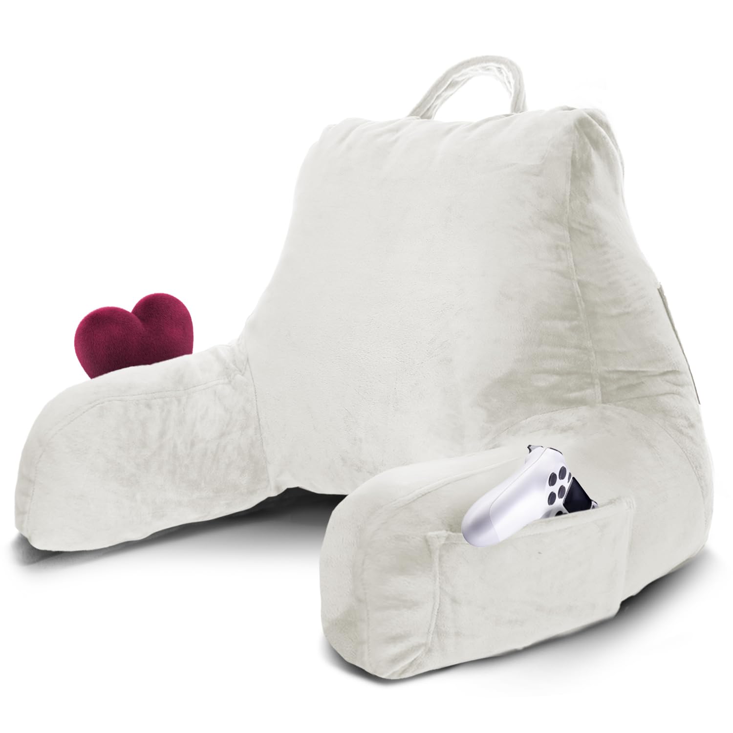 Nestl Reading Pillow for Bed, Back Pillow for Sitting Up in Bed, White