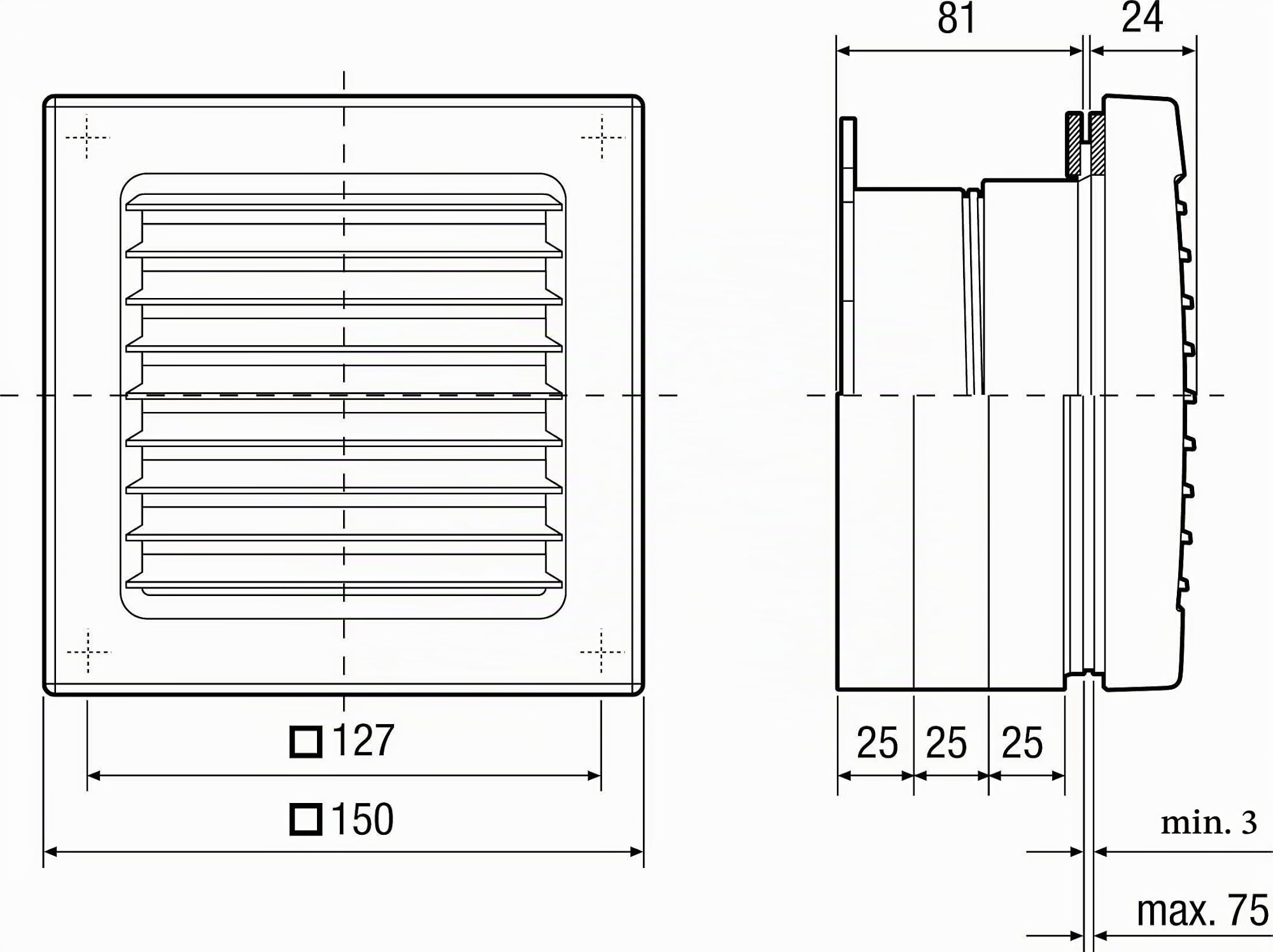 Maico Kit d'installation de fenêtre FE 100/1 SG avec Rabat extérieur pour Ventilateurs 4012799935001