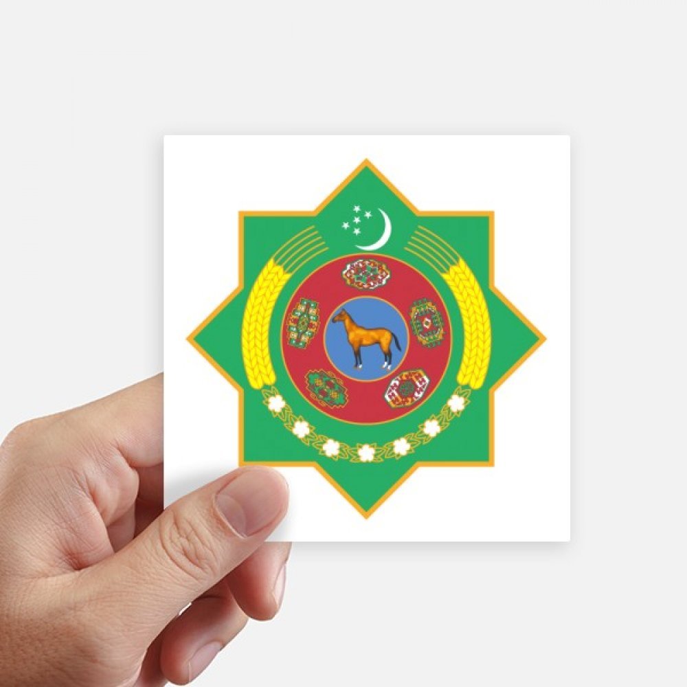 Autocollant emblème Turkménistan carré 10cm de DIYthinker pour ordinateur et mur x8