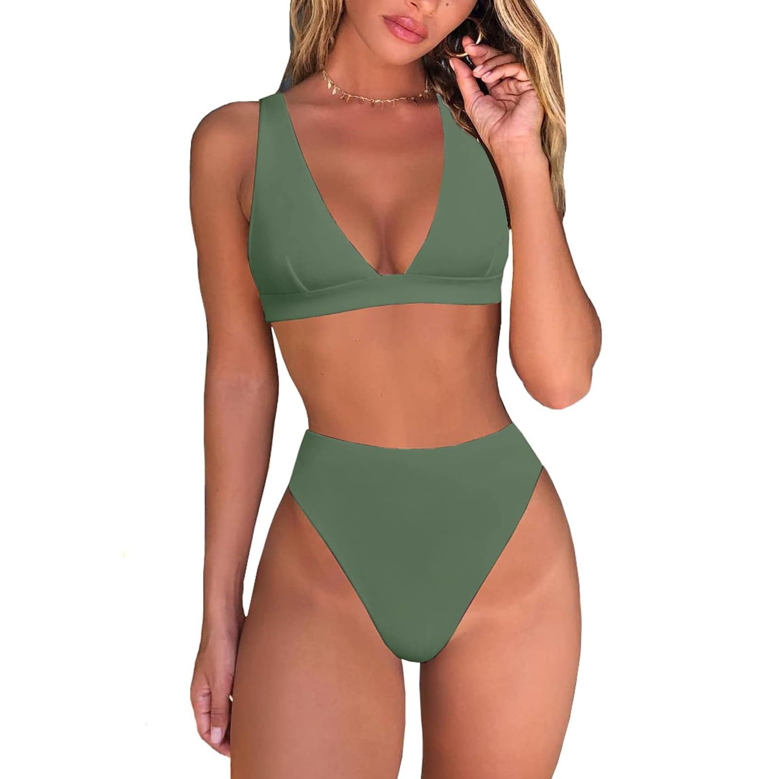 Genérico Bikini Sets for Women Push Up Sexy Brazilian Swimsuit Halter Swimming Swimwear Sports Swimwear V Neck with Padded and Thong Two Piece Bikini Original Surf Vikinis