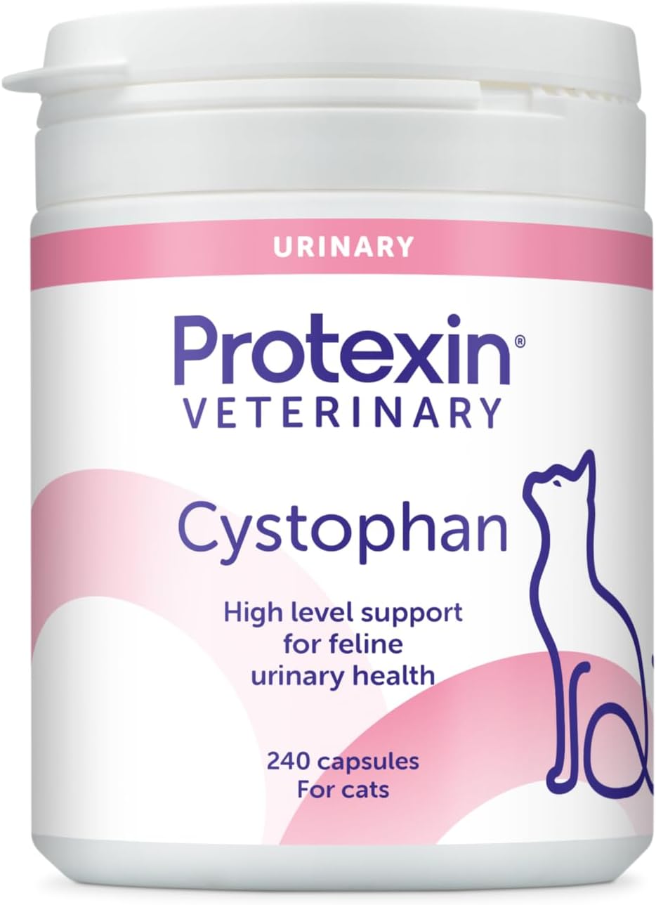 Protexin Veterinary Cystophan Capsules for Cats for Urinary and Bladder Health, Meat-Free Chicken Flavour, 240 Capsules