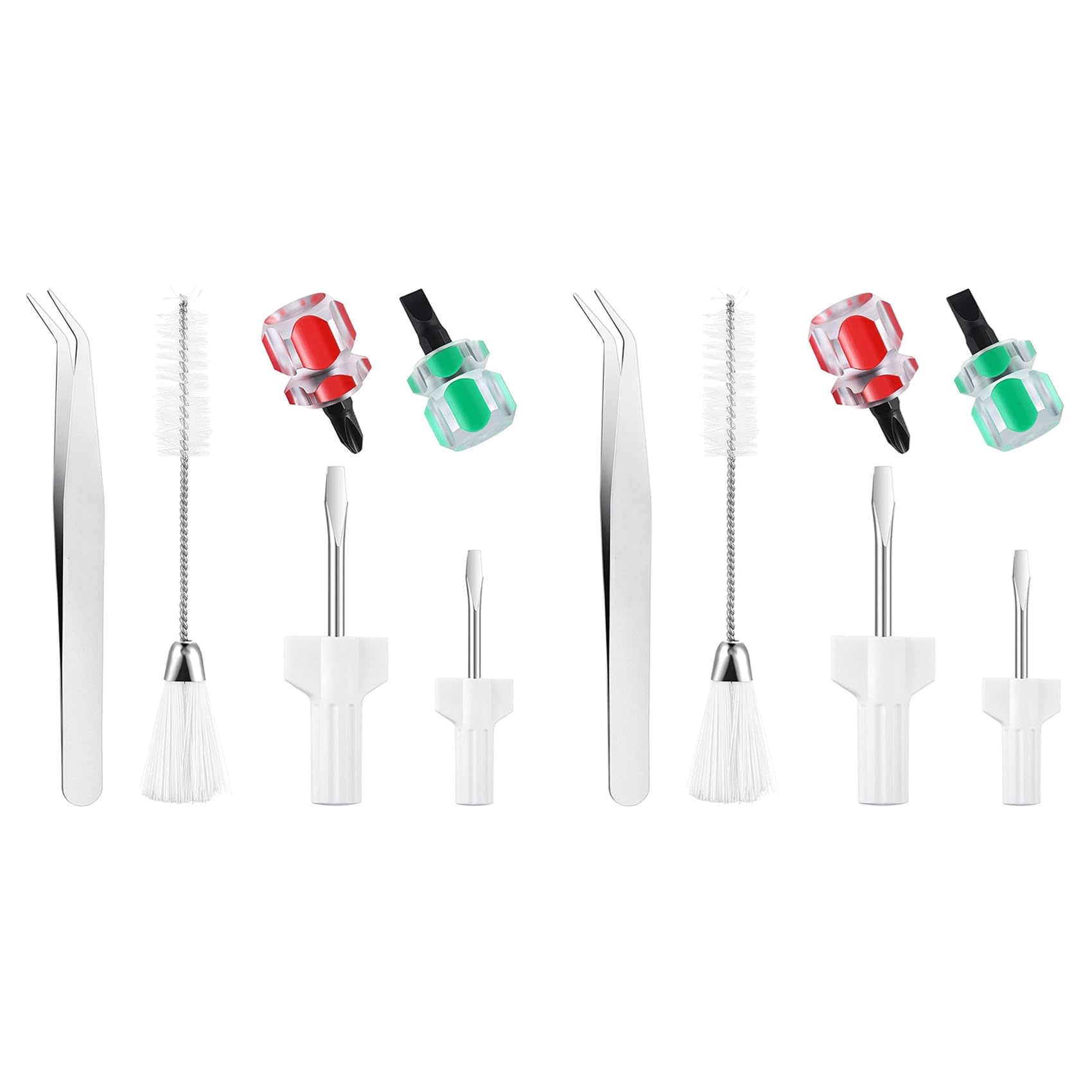 Vjsujehgy 12 Pieces Sewing Machine Cleaning Kit Includes Tweezers Double Headed Lint Brush Screwdriver, for Sewing Tools