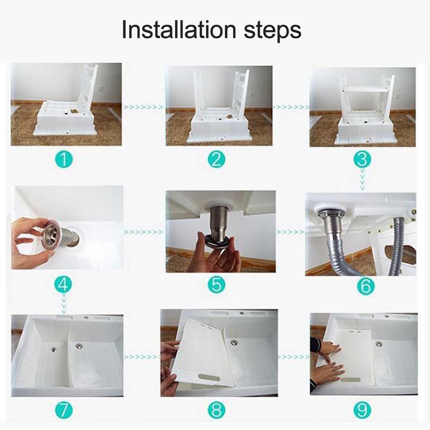 Évier à Linge Autoportant avec Robinet, Évier Utilitaire en Plastique avec Bac à Laver Et Égouttoir en Acier Inoxydable, pour Buanderie, Garage, sous-Sol, Jardin