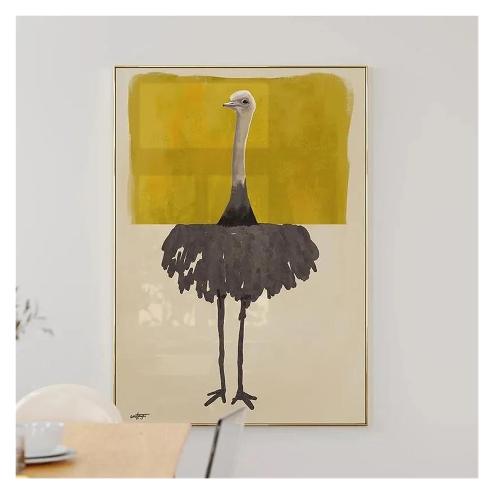 Byambd D Byamb Aesthetic Pictures Flying Crane Print Vintage Style Birds Posters Japanese Crane Painting Canvas Wall Maximalist Art Home Ecor(,40X50cm)