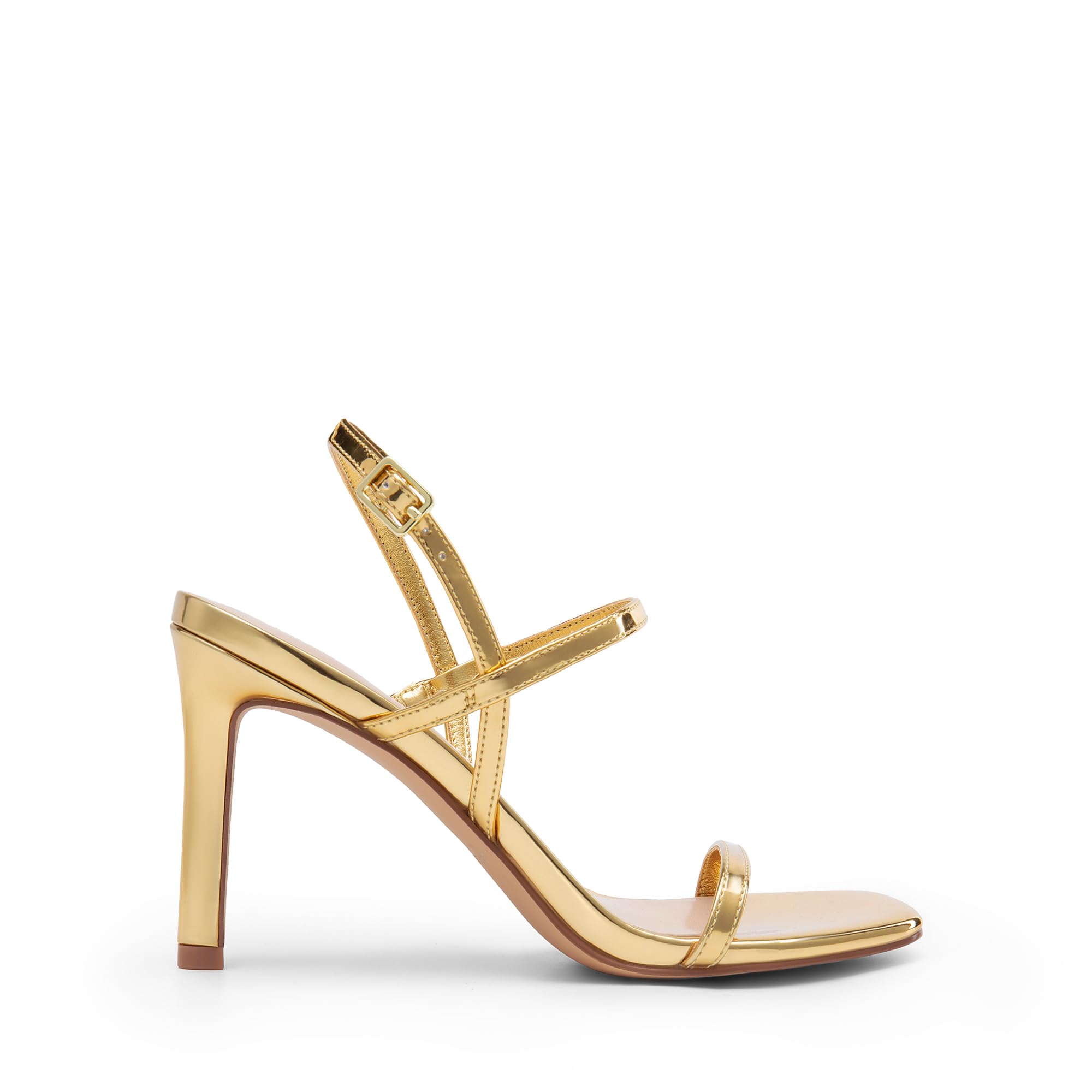 DREAM PAIRS Zapatos de tacón alto para mujer, puntera cuadrada abierta, correa al tobillo, sexy, cómodos, con tiras, para boda, novia, sandalias de tacón