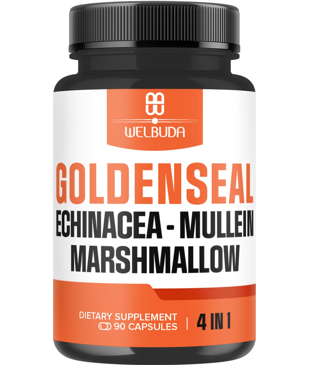 WELBUDA Goldenseal Root Capsule with Echinacea, Mullein Leaf, Marshmallow - 90 Veggie Capsules 90 Count (Pack of 1)