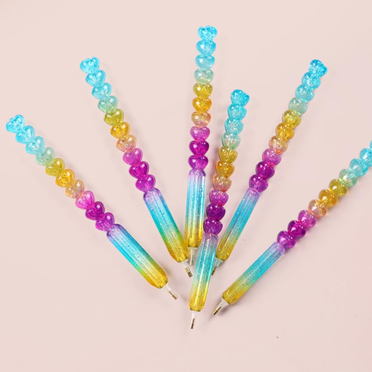 2pcs Diamond Dotting Pen Tools for Picking Rhinestones and Adjusting Beads, Plastic Material with Colorful Modeling Design, for Home and Office Nail Art