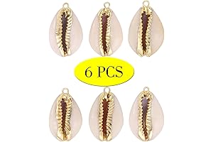 ALEXCRAFT 6 PCS Natural White Cowrie Sea Shells Jewelry Making
