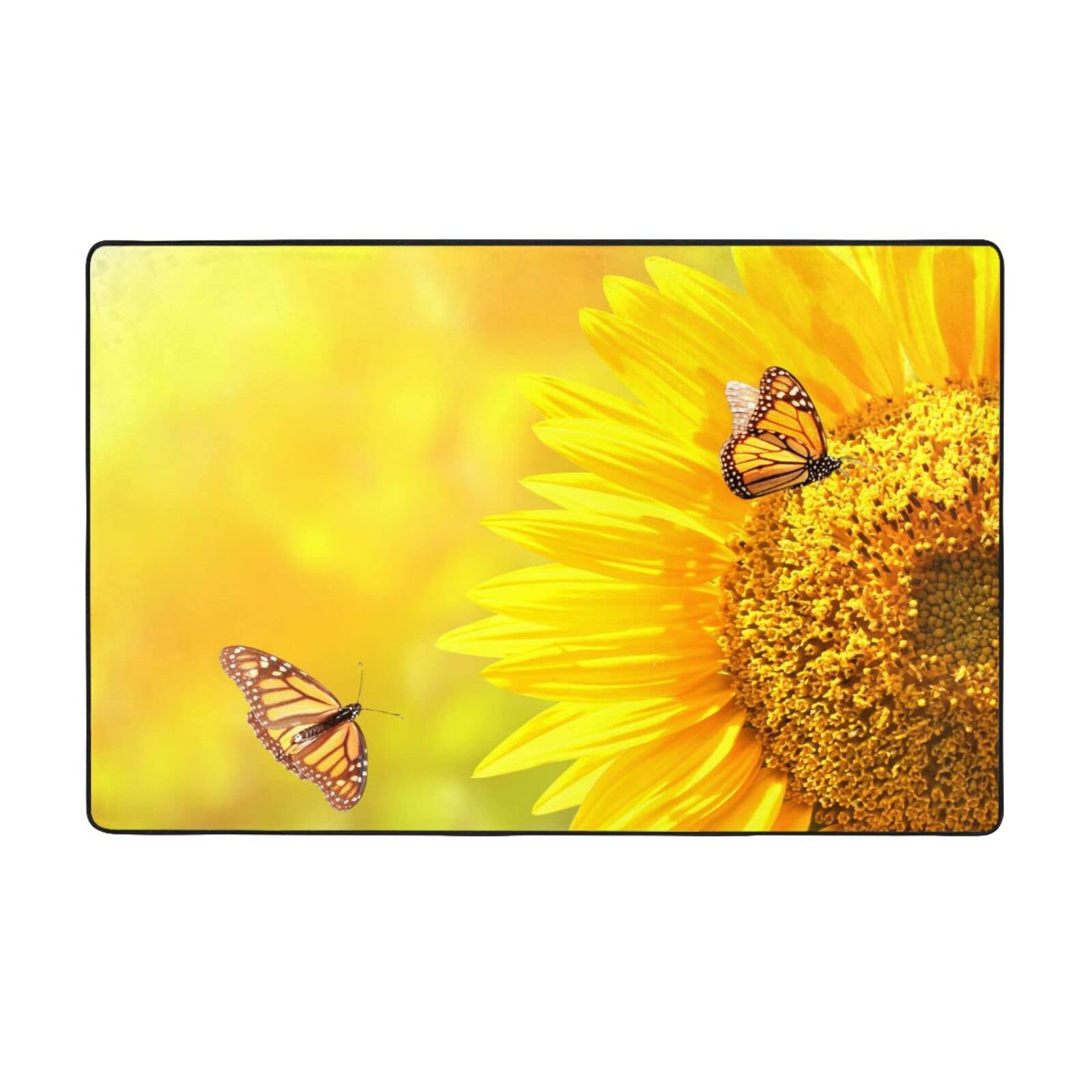 Tapis tournesol imprimé en flanelle pour une chambre à coucher lumineuse