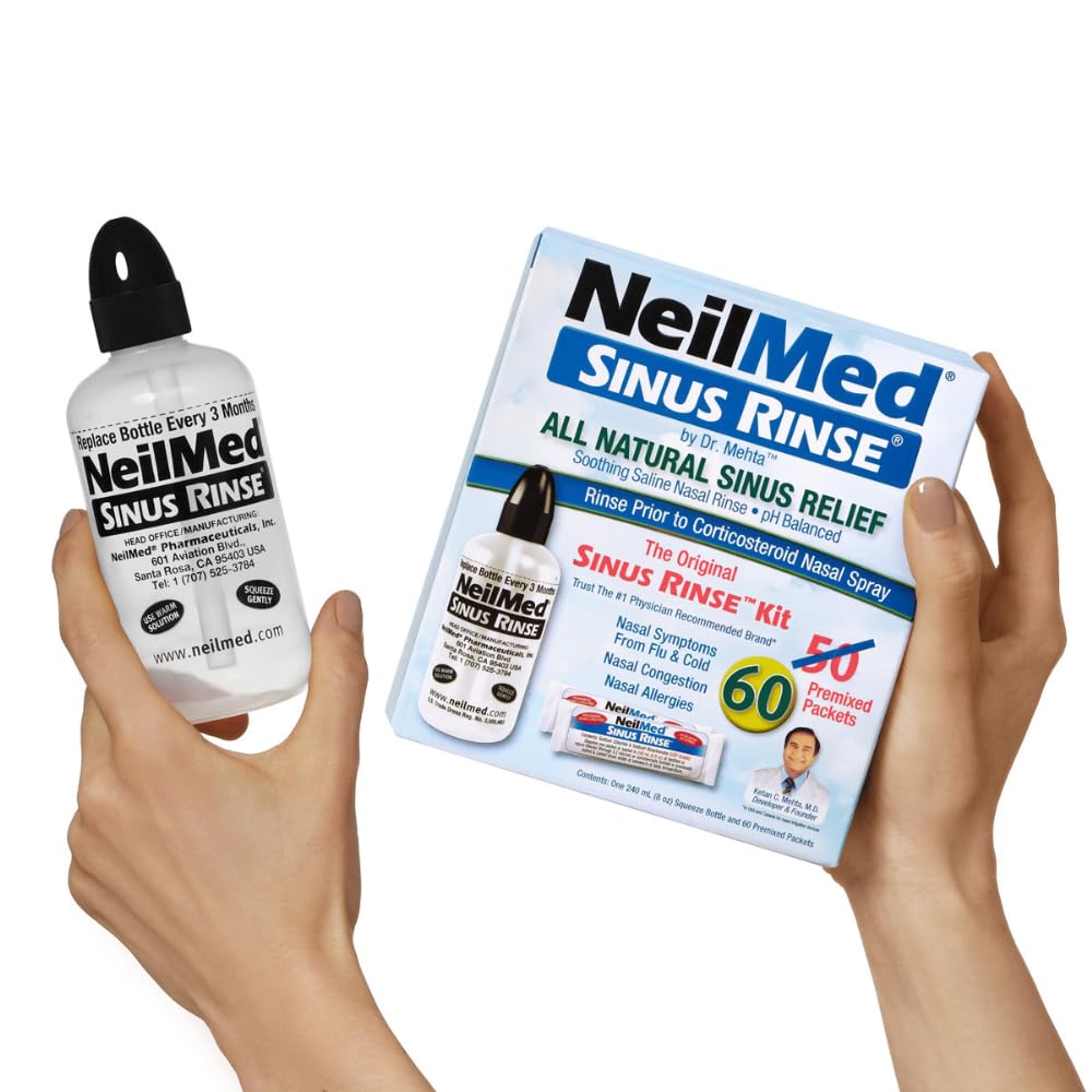 NeilMed Sinus Rinse - A Complete Sinus Nasal Rinse Kit, 50 count (Pack of 1) Count may vary