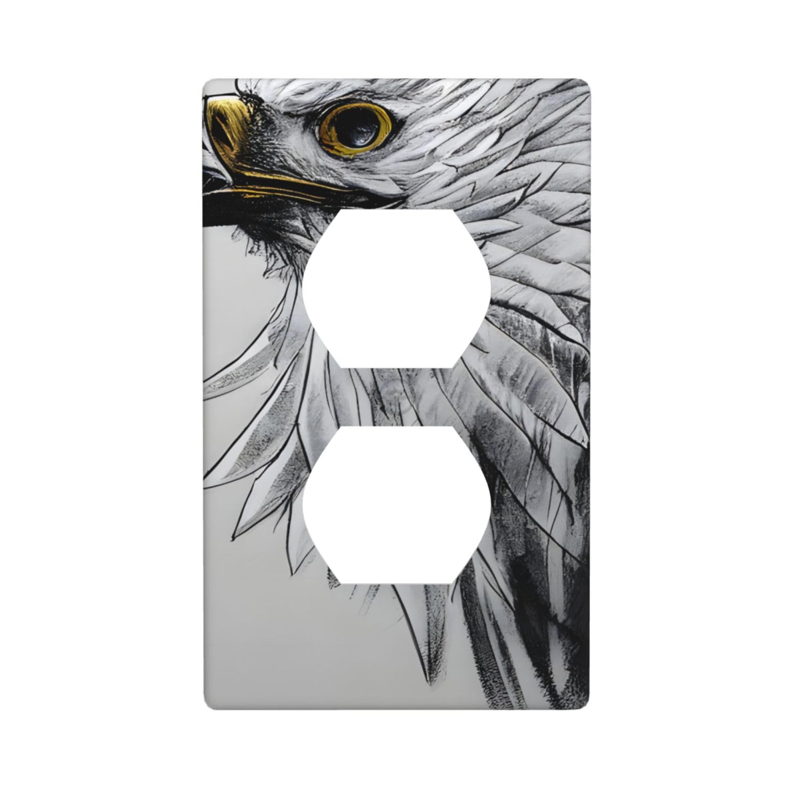 Sketching an Eagle Decorative Switch Plate Cover-Unbreakable Polycarbonate Wall Plate for Home Office, 1 Gang with Screws