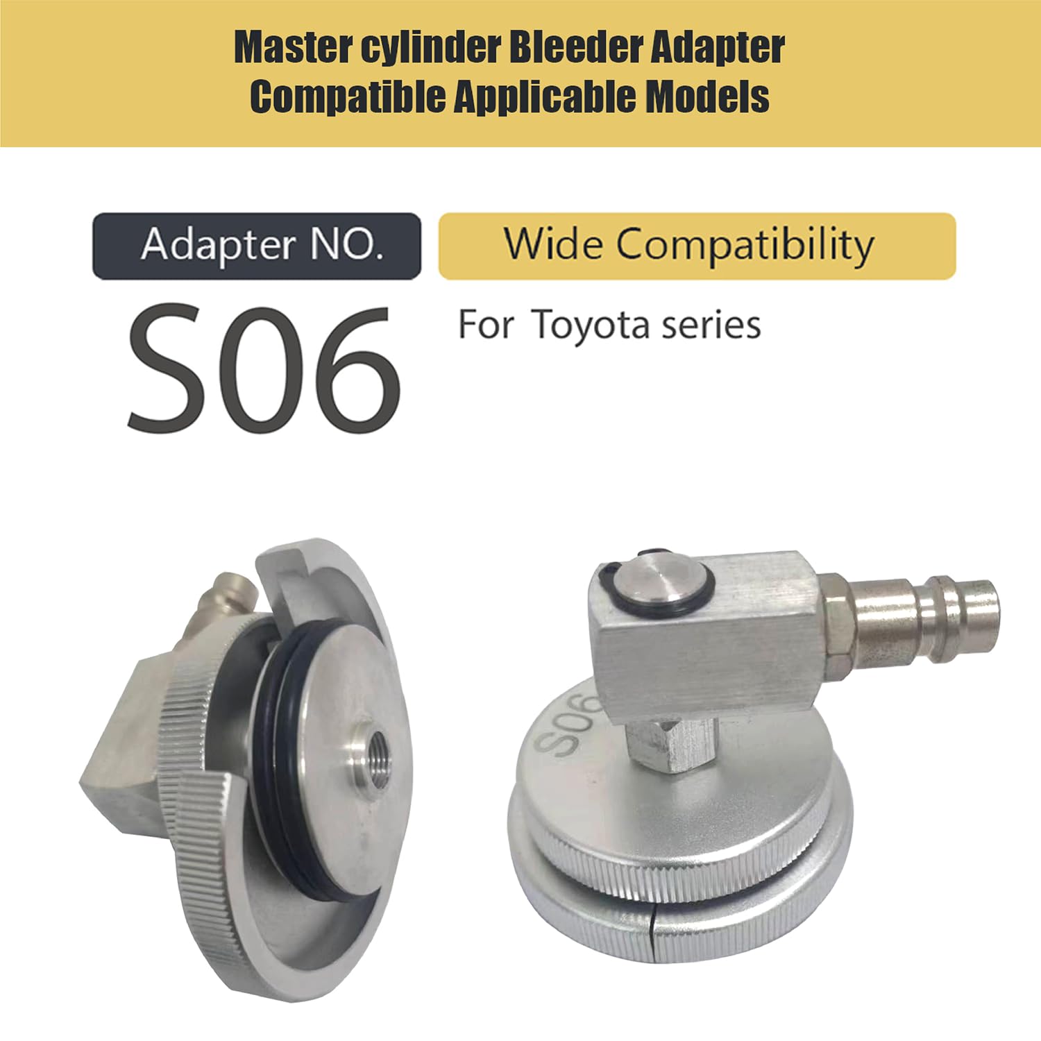 Adattatore per Serbatoio del Liquido Freni con Attacco Euro, Adattatore per spurgo Freni in Alluminio, Compatibile con i Modelli della Serie Toyota