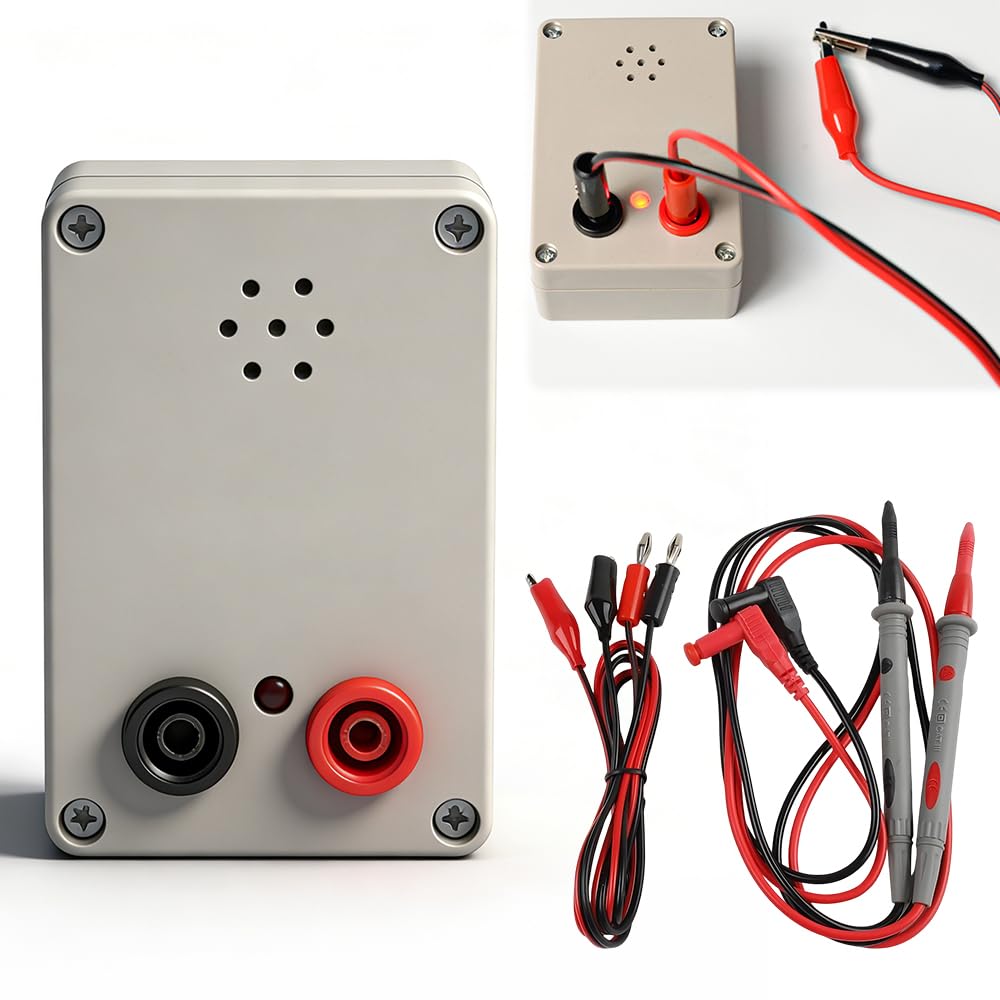 Tester di Continuità, HOVCEH 9V Tester Elettrico con Cicalino, Indicatore e Puntali per Tester per Cavi, Fili e Linee PCB