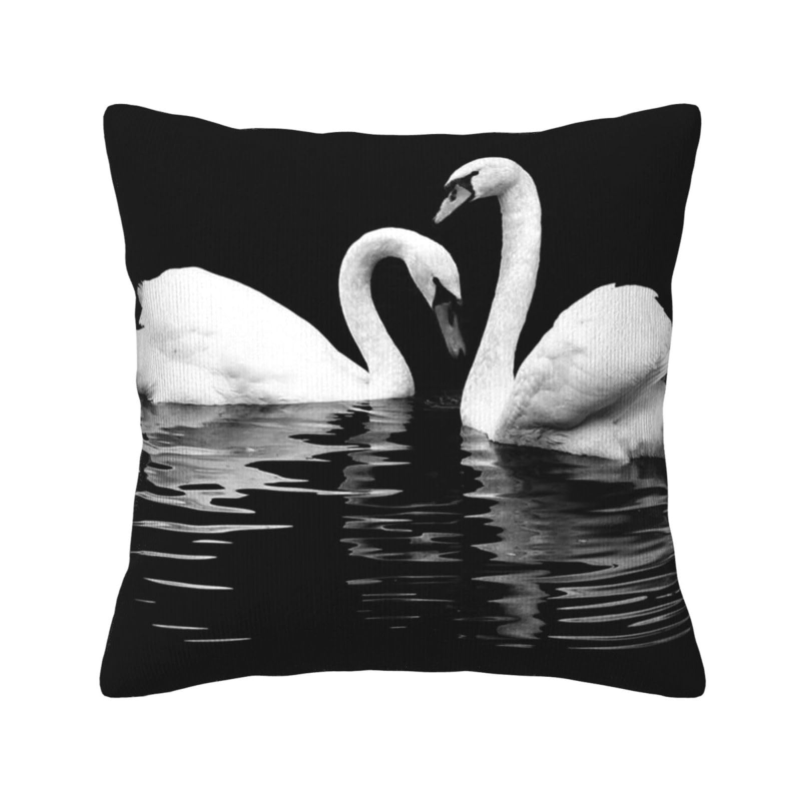Taie d'oreiller cygnes velours côtelé de qualité supérieure 45x45