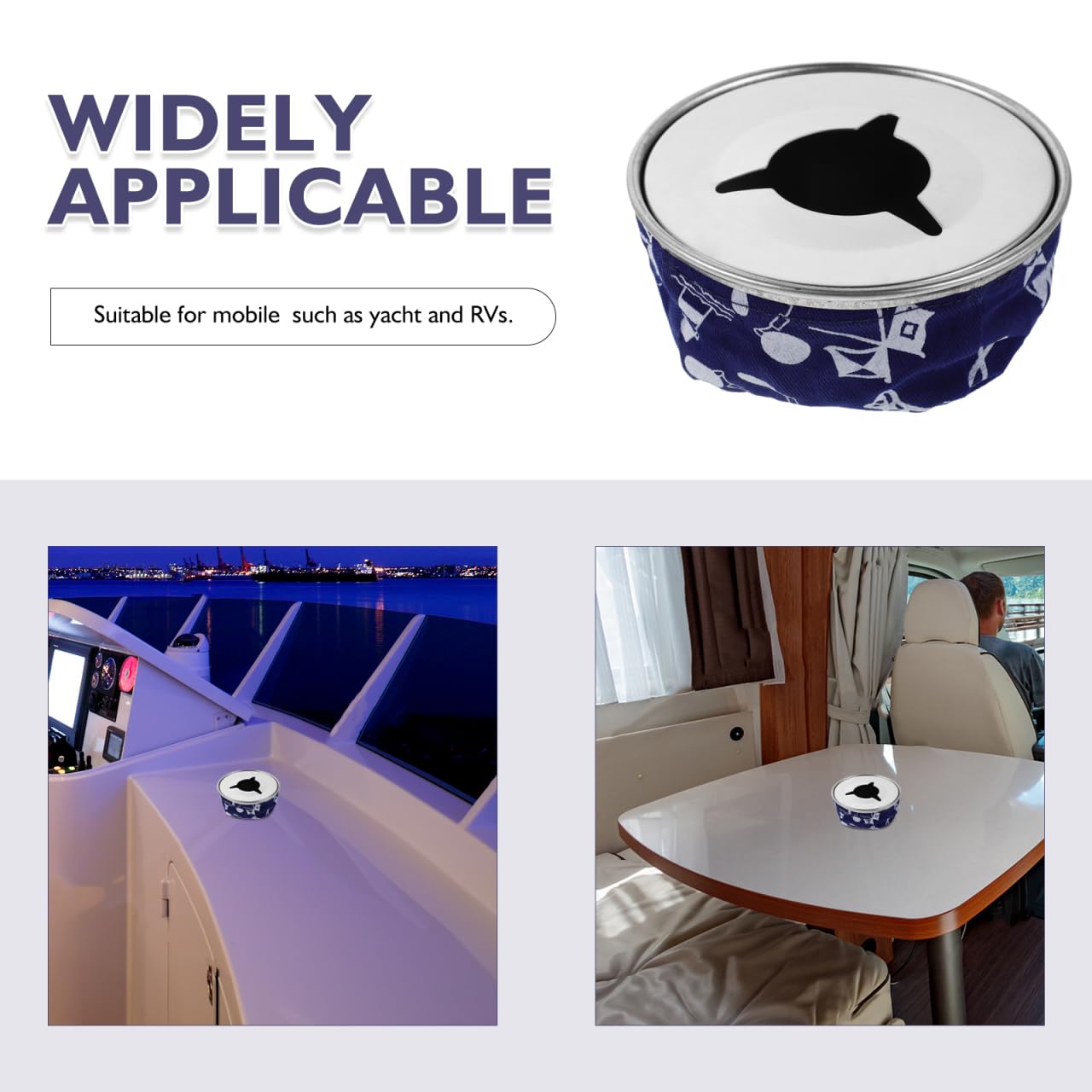 Cenicero Portátil para Barco y Yate Acero Inoxidable Resistente al Viento Tamaño Pequeño 105 CM Color Azul Accesorio Náutico Adecuado para en Exteriores y Viajes