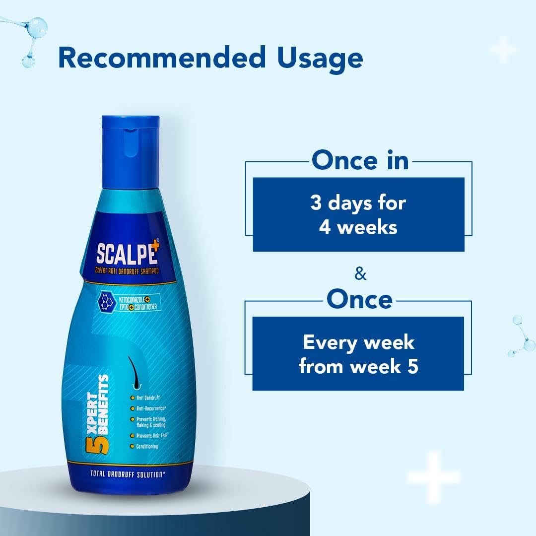 Scalpe+ Expert - Bottle of 75ml Anti Dandruff Shampoo for Men and