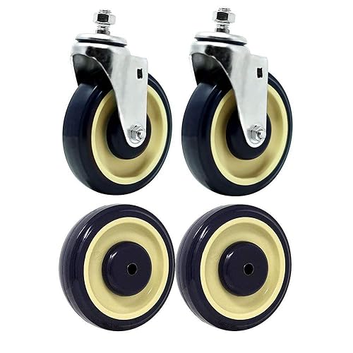 SYRATION - Juego de 4 ruedas de poliuretano escalonadas y de poliuretano de 5 pulgadas, con cara de banda de rodadura completa, capacidad total de