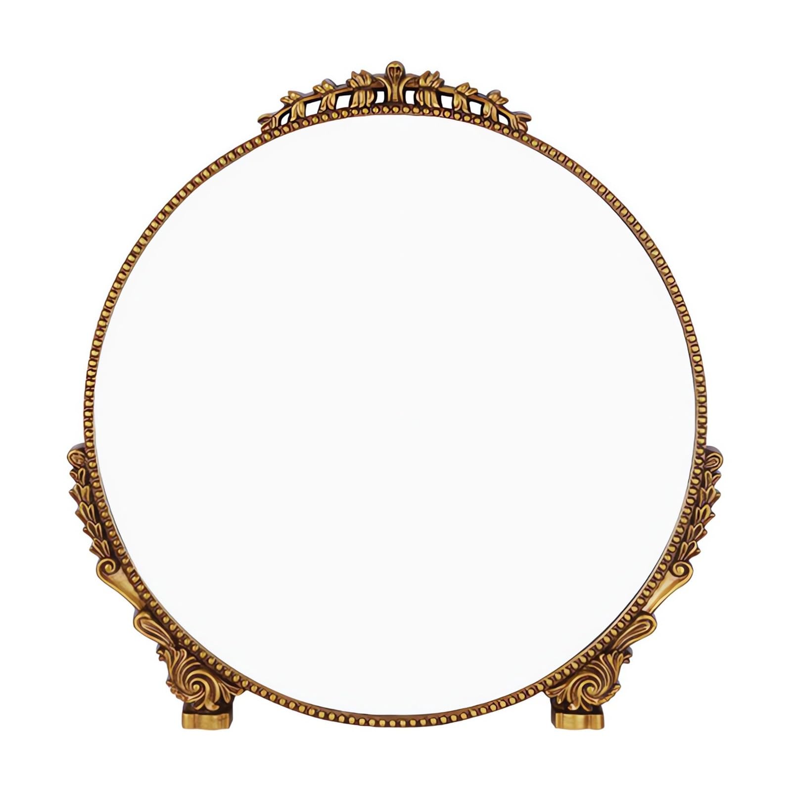 Espejo Redondo Barrocos Vintage, Espejo Decorativo Dorado Antiguo Circular | Dormitorio, Salón, Baño y Entrada