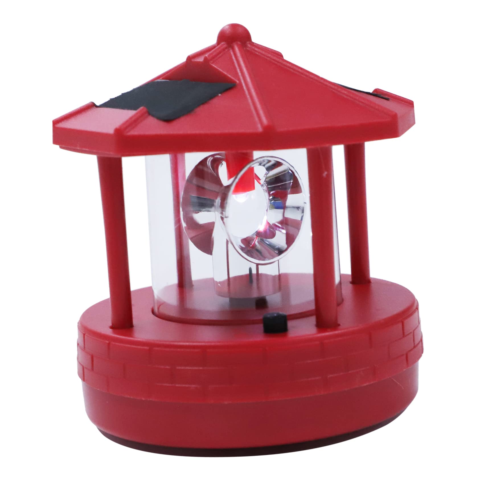 Happyyami Outdoor Solar Beacon Tower Light Decorative Rotating LED Garden Lamp Solar Powered Decoration Sturdy Design for Beautiful Landscape Illumination