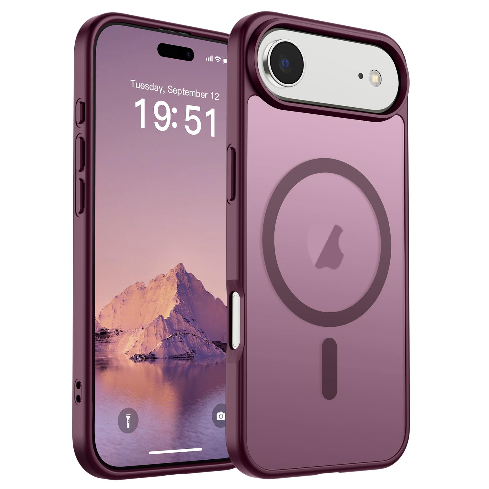 SUPFINE Magnetic for iPhone Air Case Wine Red | (Compatible with MagSafe)(Military Grade Drop Protection)Shockproof Translucent Matte Phone Cover