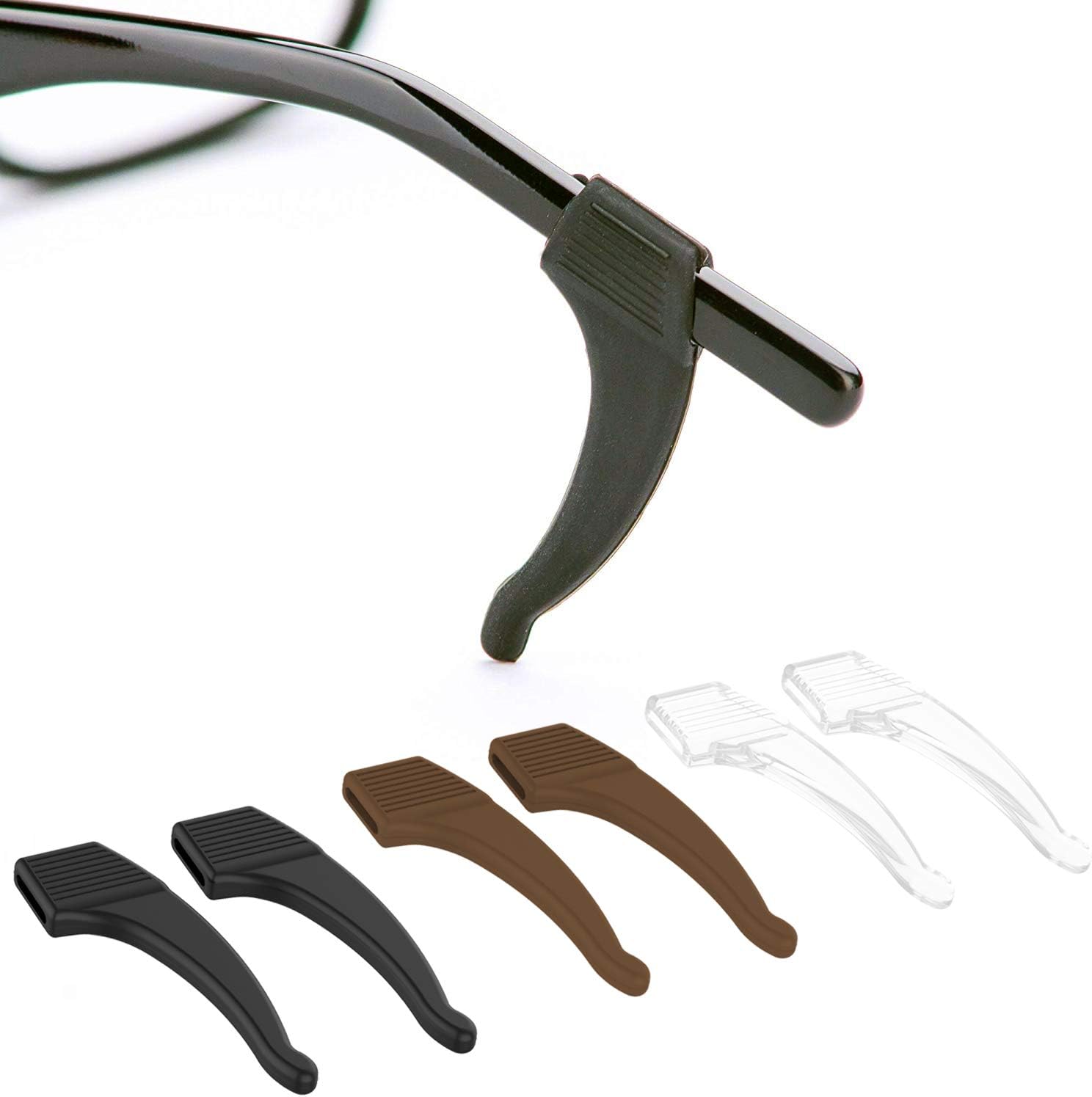 Anti-Slip Glasses Ear Grip - 3 Pack - Stretch Fit for Sunglasses and Glasses Retainer Glasses Chain