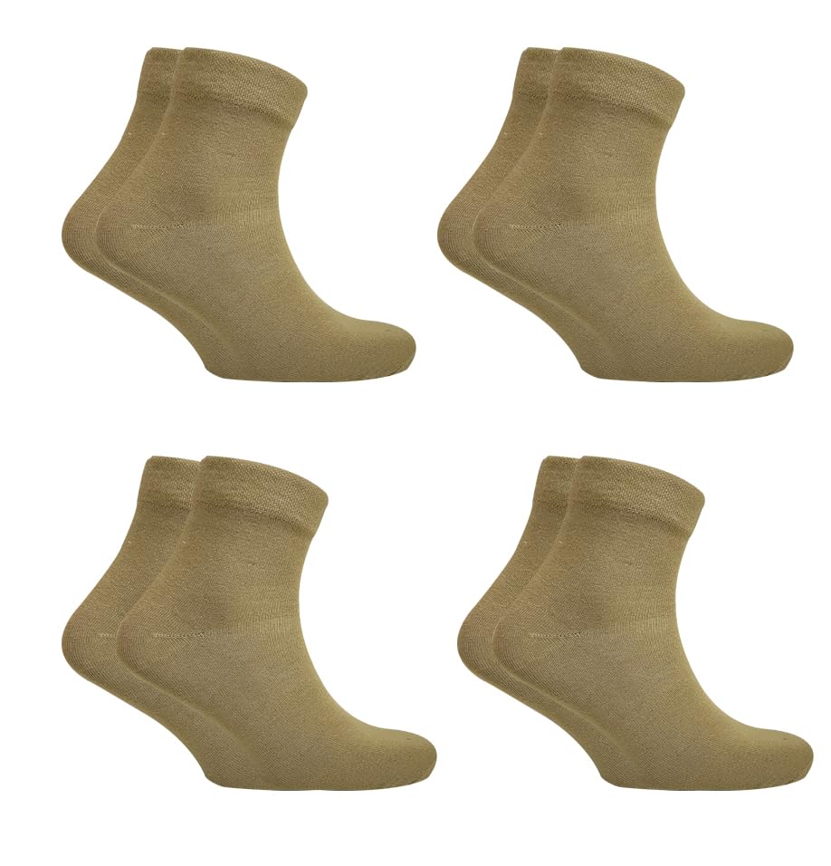 vdangi Men & Women Police Khaki Dress Ankle Length Comed Cotton Socks Trekking Training Free Size - Pack Of 4 Pairs-picture-42