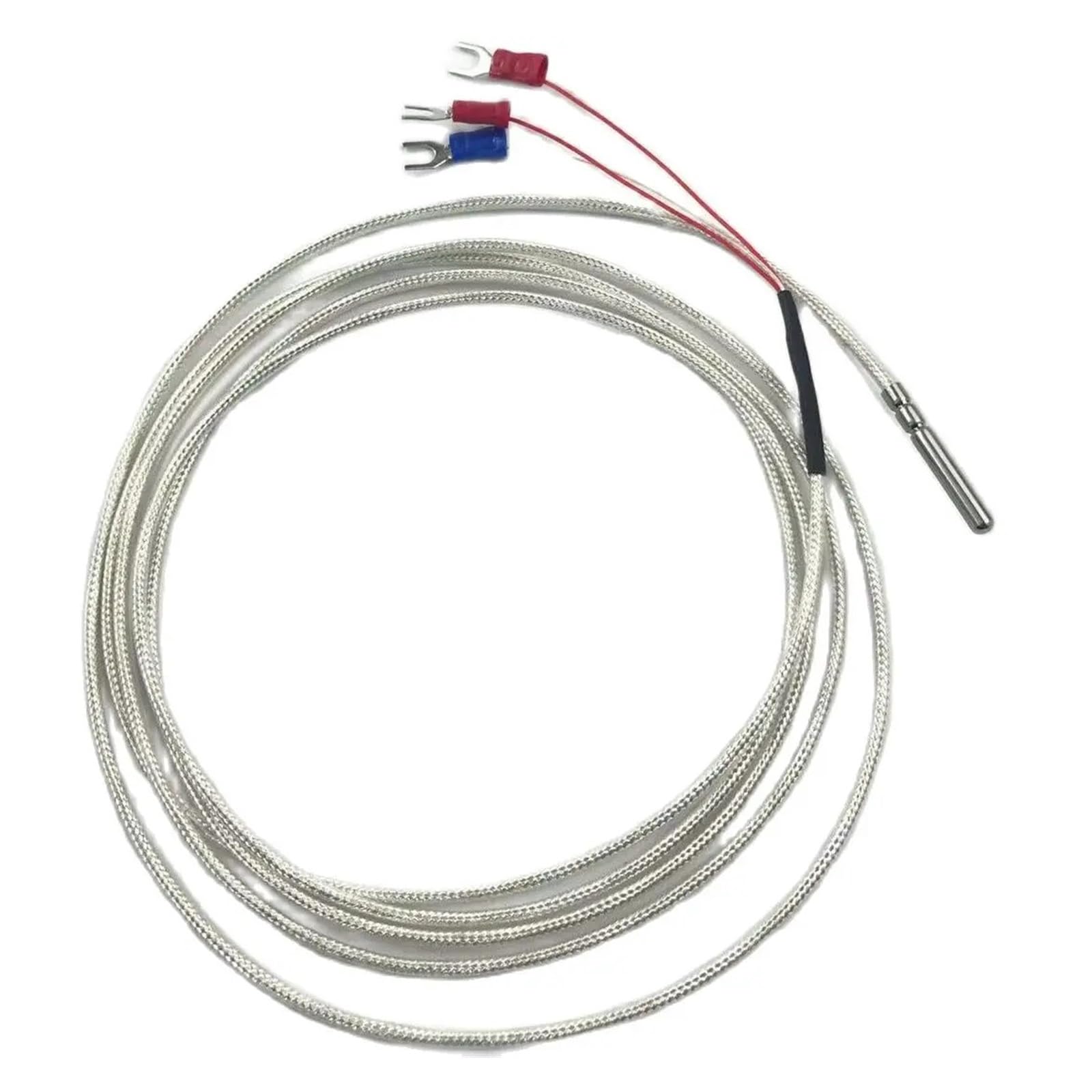 LBBCQVJK 30mm*3mm Length*Diameter. -50-200 Degrees Celsius 2 Meters PT100 Temperature Resistance Sensor 3 Wires with PTFE Coated Probe