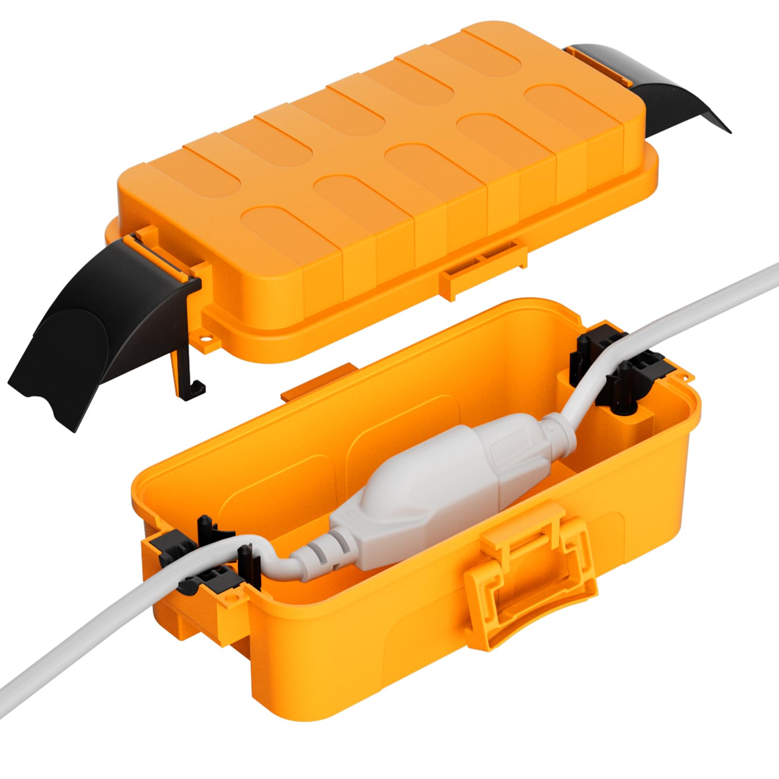 Flemoon Caja eléctrica para exteriores impermeable con cubiertas de protección desmontables, cubierta de cable de extensión imperm