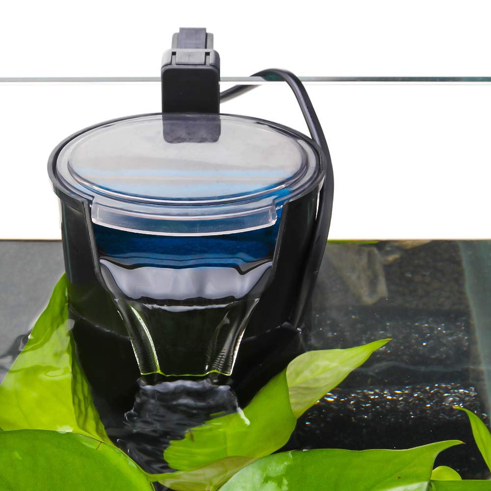 SENZEAL Tortue Basse Eau Cascade Filtre Pompe Fish Tank Filtre Externe 5W 220V/50Hz 400L/H Basse Eau Nettoyage Fish Tank Reptile Amphibian -Noir